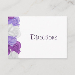 Carte D'accompagnement Directions de mariage avec roses de famille chic