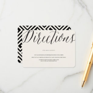 Carte D'accompagnement Directions de mariage géométriques à clé grecque e