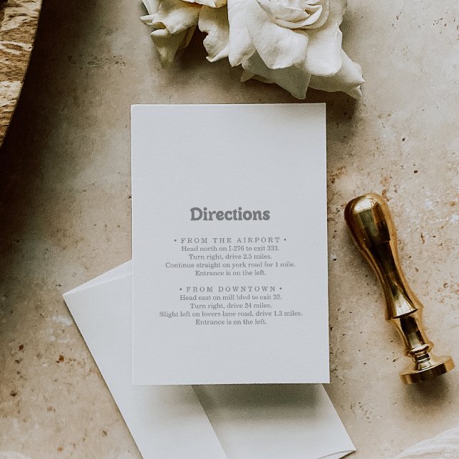 Carte D'accompagnement Directions de mariage minimal élégant formel (Créateur téléchargé)
