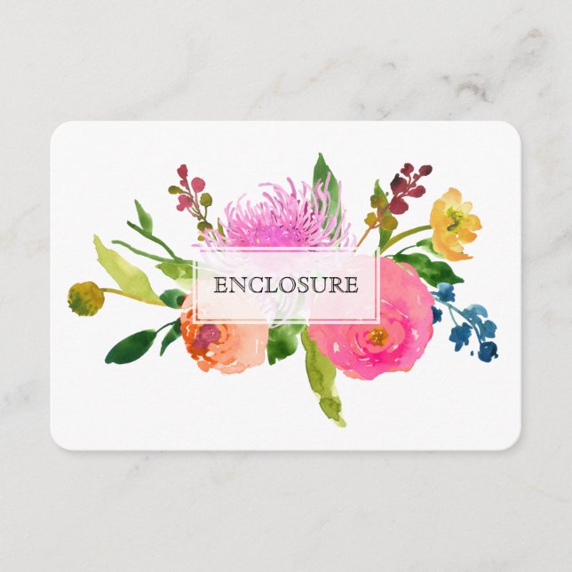 Carte D'accompagnement Directions PixDezines mitzvah / aquarelle florale (Devant)