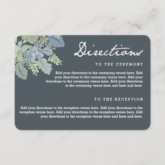 Carte D'accompagnement Directions pour les jardins vintage Pretty Blooms