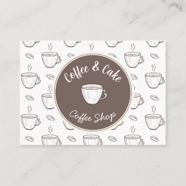 Carte D'accompagnement Discount and Logo Card for Small Coffee Shop (Dos)