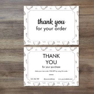 Carte D'accompagnement Discount and Thank you Card for Small Coffee Shop