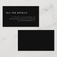 Disposition minimale | Détails du Mariage noir et 
