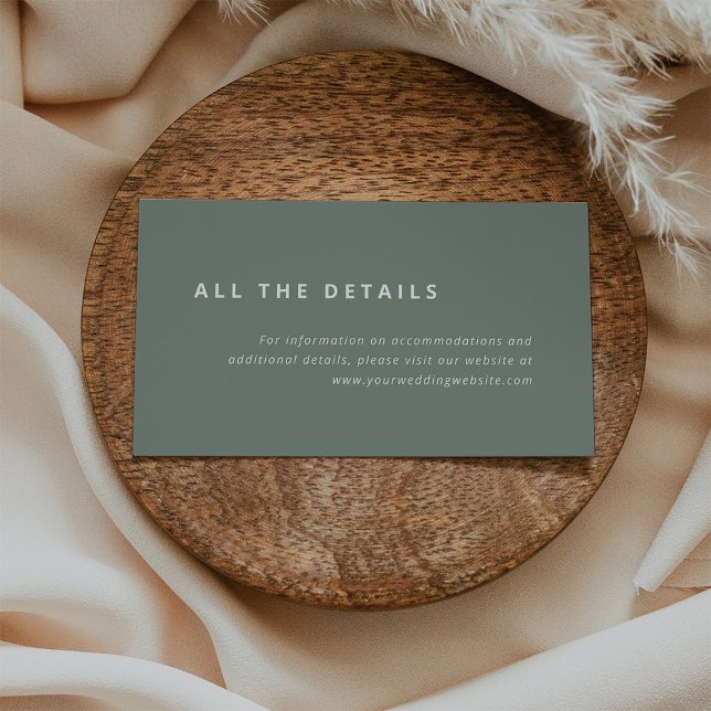 Carte D'accompagnement Disposition minimale | Détails du Mariage Vert Sag (Créateur téléchargé)