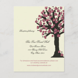 Carte D'accompagnement Dogwood Tree Mariage Information de réception