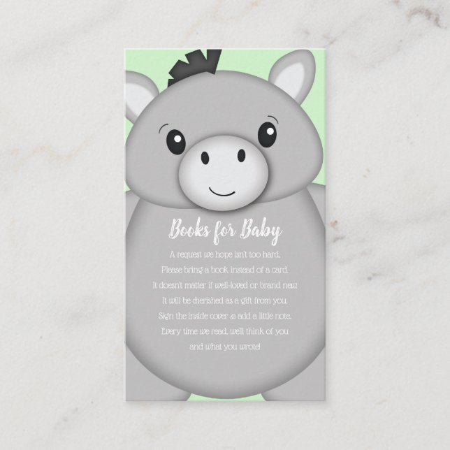 Carte D'accompagnement Donkey Baby shower Green (Devant)