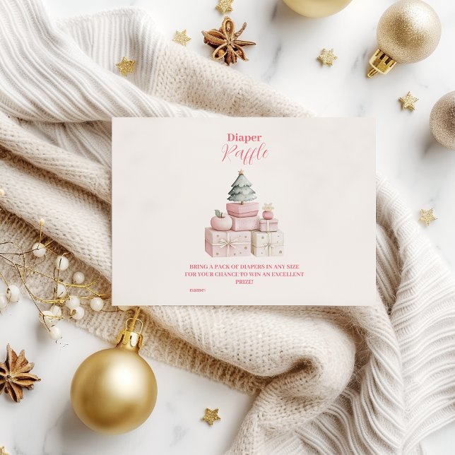 Carte D'accompagnement Dons de Noël rose Diapper Raffe (Créateur téléchargé)
