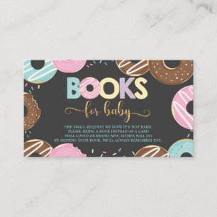 Carte D'accompagnement Donut Baby shower fille en noix Apportez un livre
