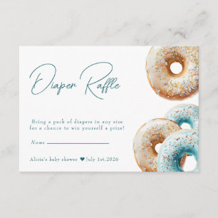 Carte D'accompagnement Donut   En vichy bleu Baby shower de plongeur Raff