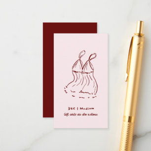 Carte D'accompagnement Doodle rétro   Fête des mariées de taille de linge