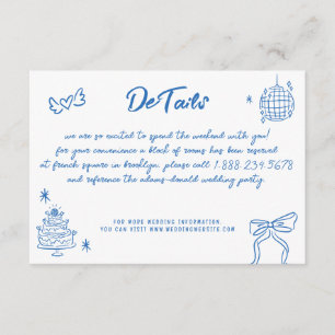 Carte D'accompagnement Doodles à main fantaisie Mariage de style français