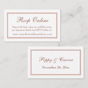 Carte D'accompagnement Double bordure Terracotta RSVP en ligne