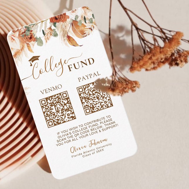 Carte D'accompagnement Double Graduation College Fund QR Code (Créateur téléchargé)