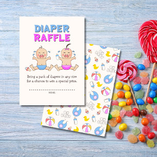 Carte D'accompagnement Double Trouble Twin Boy & Girl Baby shower