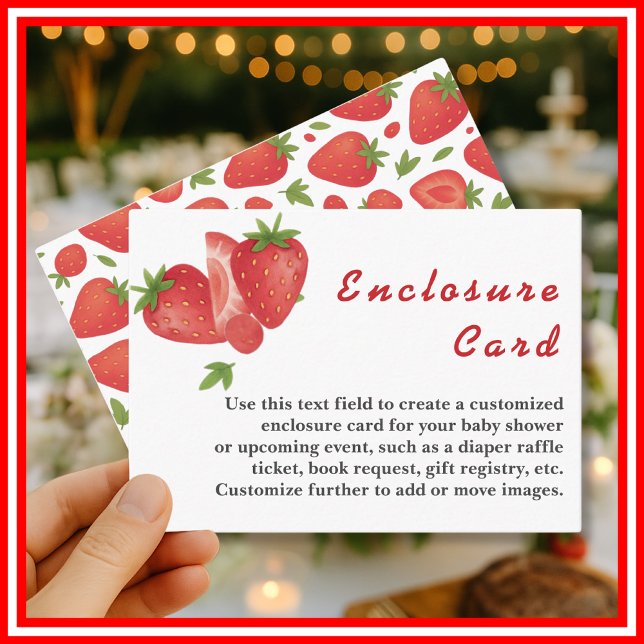 Carte D'accompagnement Douce Baby Shower aux Fraises (Créateur téléchargé)