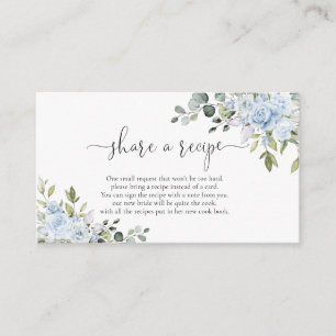 Carte D'accompagnement Douce Baby Shower Botanique Bleu Clair Partagez un