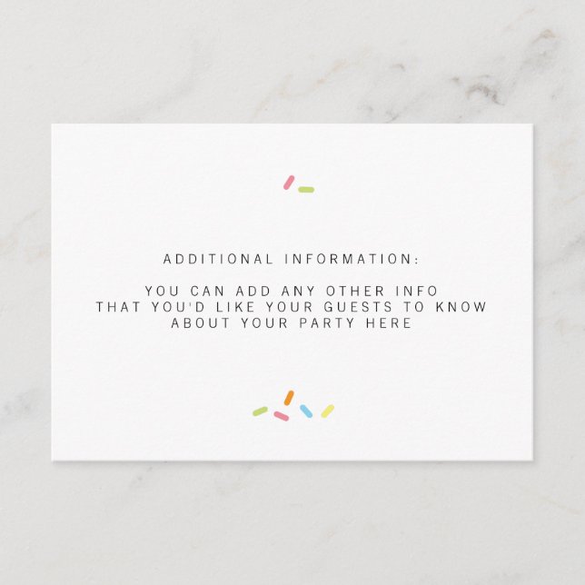 Carte D'accompagnement Douce Bébé Sprinkie Insertion (Devant)