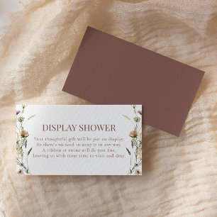 Carte D'accompagnement Douce eau-forte de fleurs sauvages pour une mariée