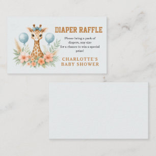 Carte D'accompagnement Douce Fête de Naissance de Bébé Girafe Garçon Sa