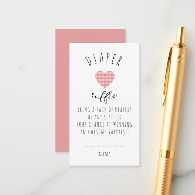 Carte D'accompagnement Douce Fête de Naissance pour Bébé Fille en Vichy à (Devant/Arrière en situation)