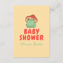 Douce Fête Prénatale Champignon avec Grenouille