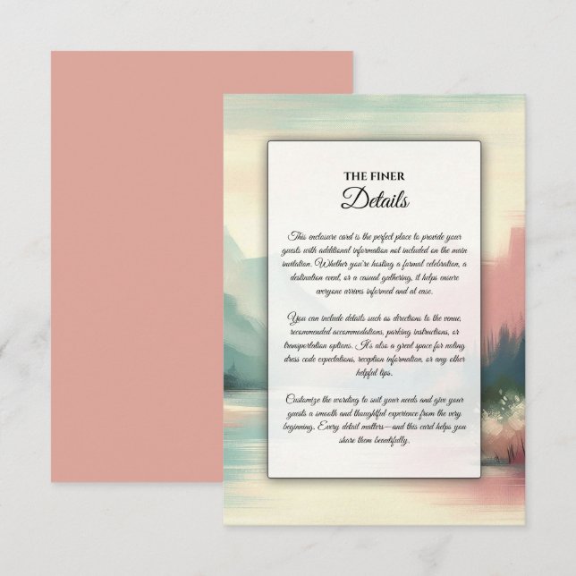 Carte D'accompagnement Douces Échos des Montagnes (Devant / Derrière)