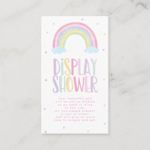 Carte D'accompagnement Douche à affichage Baby shower arc-en-ciel Pastel
