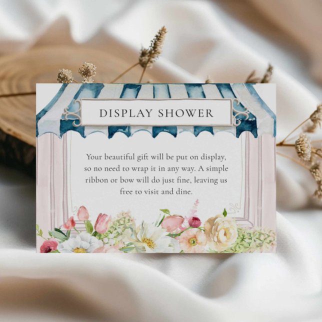 Carte D'accompagnement Douche à affichage Jardin Fleur (Paris Floral love in bloom bridal shower display shower card)
