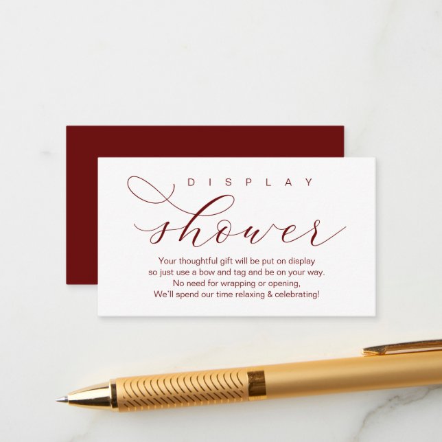 Carte D'accompagnement Douche à écran mariage, Élégant moderne (Devant/Arrière en situation)