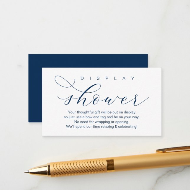 Carte D'accompagnement Douche à écran mariage, Élégant moderne (Devant/Arrière en situation)