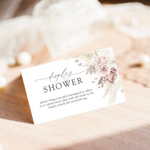 Carte D'accompagnement Douche à écran Rose floral et poussiéreux