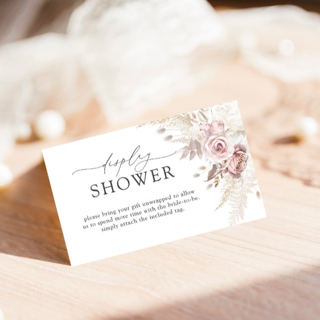 Carte D'accompagnement Douche à écran Rose floral et poussiéreux (Créateur téléchargé)
