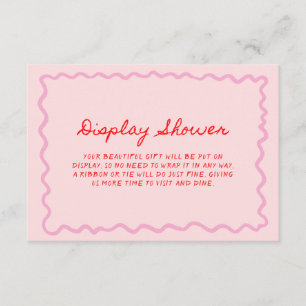 Carte D'accompagnement Douche Affichage Rose Rouge Fantaisiste Manuscrite