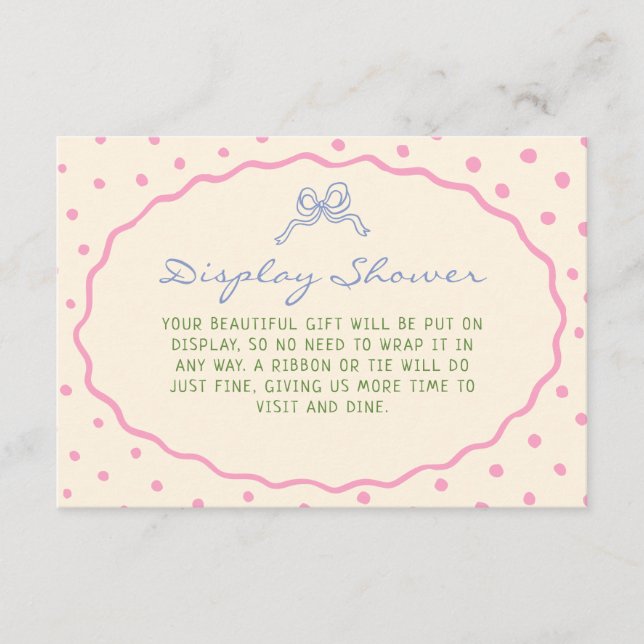 Carte D'accompagnement Douche d'affichage couleur mignonne tirée à la mai (Devant)