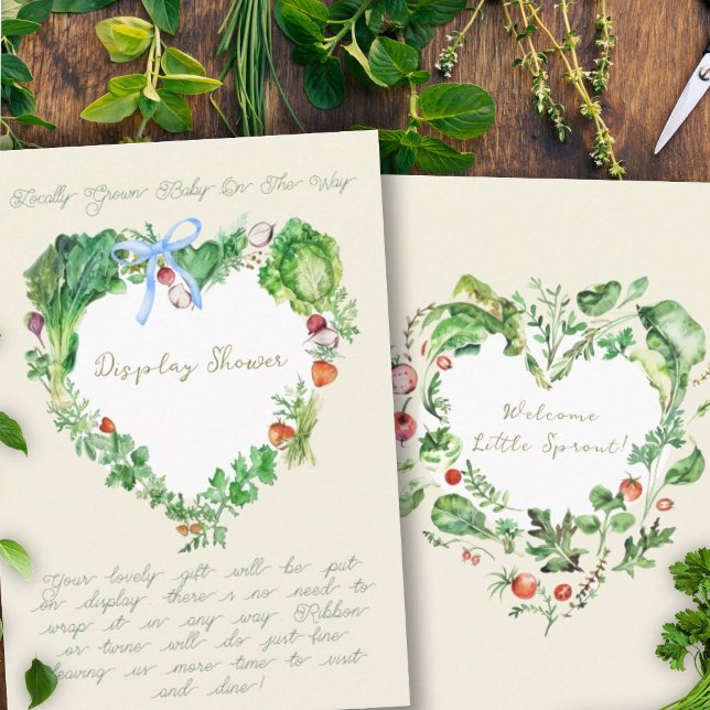 Carte D'accompagnement Douche d'affichage de Baby shower cultivée localem (Créateur téléchargé)