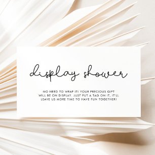 Carte D'accompagnement Douche d'affichage de script mignonne