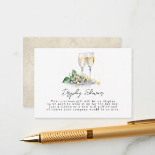 Carte D'accompagnement Douche de présentation Perles et Prosecco