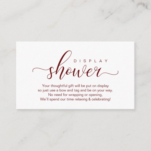 Carte D'accompagnement Douche mariage, Romantique moderne (Devant)