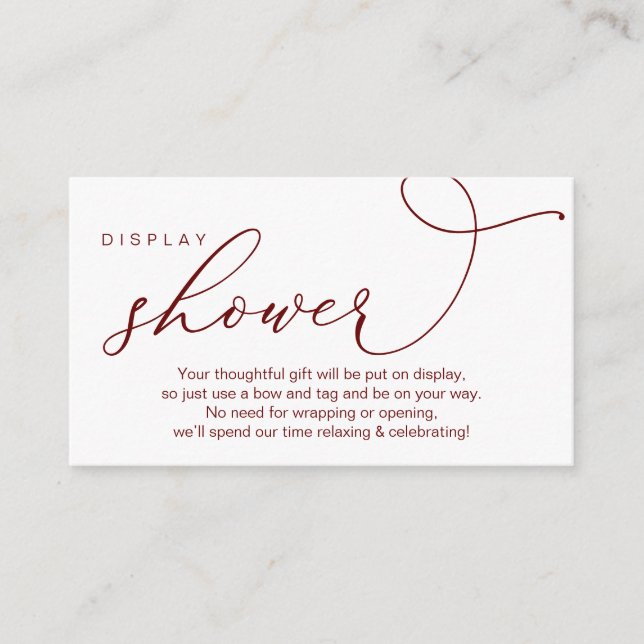Carte D'accompagnement Douche mariage, Romantique moderne (Devant)