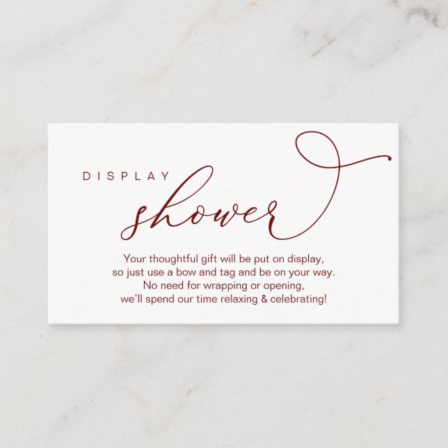 Carte D'accompagnement Douche mariage, Romantique moderne (Devant)