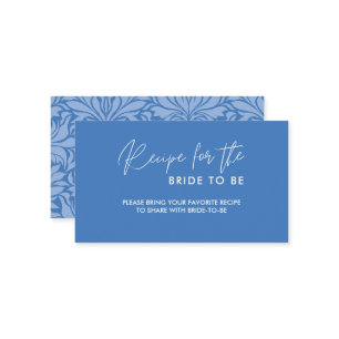 Carte D'accompagnement Douche nuptiale bleue Delft partager une recette