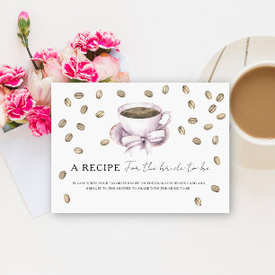 Carte D'accompagnement Douche nuptiale café Recette pour la mariée à être