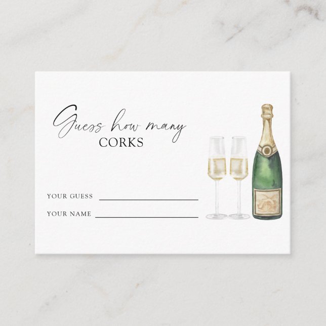 Carte D'accompagnement Douche nuptiale Champagne - devinez combien de bou (Devant)