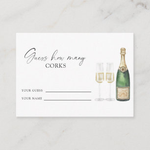 Carte D'accompagnement Douche nuptiale Champagne - devinez combien de bou