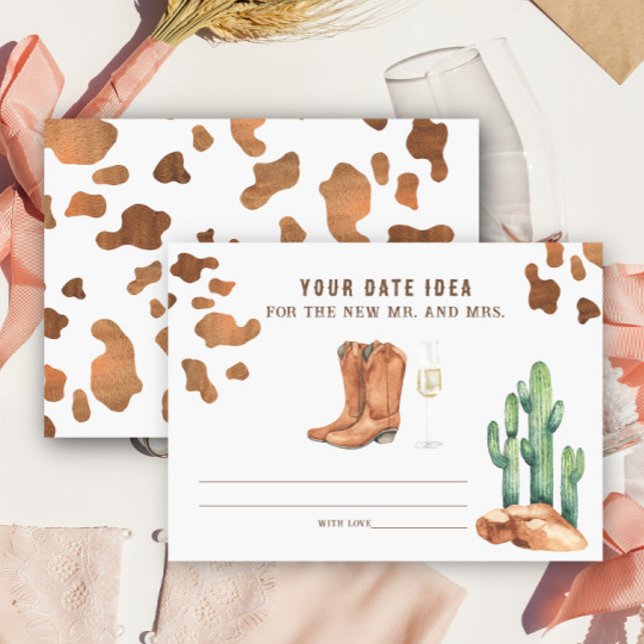 Carte D'accompagnement Douche nuptiale de l'Ouest Date idées de nuit Date (Créateur téléchargé)
