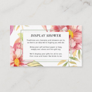 Carte D'accompagnement Douche   nuptiale florale d'affichage d'aquarelle