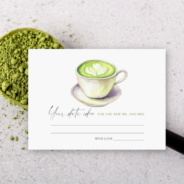 Carte D'accompagnement Douche nuptiale Matcha Date idées de nuit Date pot (Créateur téléchargé)