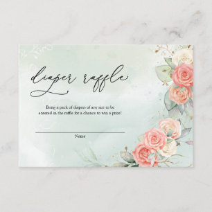 Carte D'accompagnement Douteux bohème Rose vert verdure fil Diper Raffle