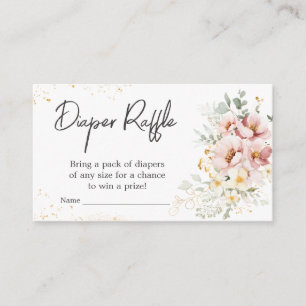 Carte D'accompagnement Douteux rose floral vert Raffle de couches